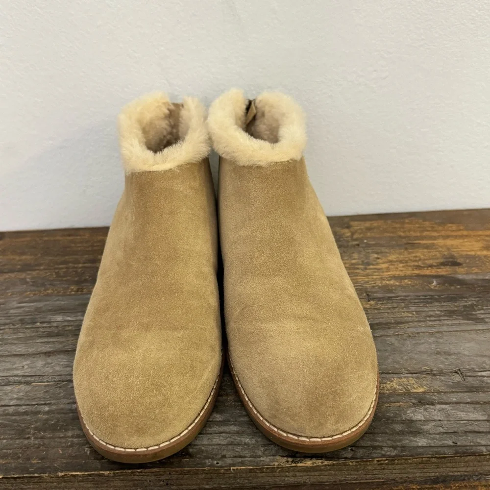 Eileen Fisher Drift Shearling Bootie in Suede Size 8